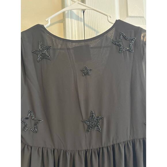 Chaser beaded star black maxi dress sz M - Picture 12 of 16